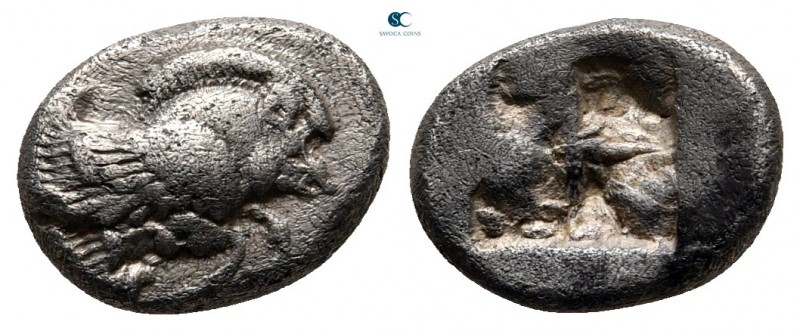 Ionia. Klazomenai 480-400 BC. 
Diobol AR

11 mm., 1,35 g.

Forepart of wing...