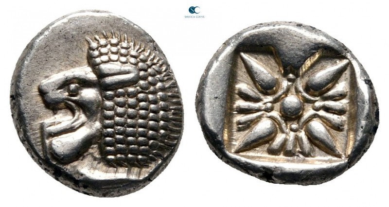 Ionia. Miletos circa 600-500 BC. 
Diobol AR

10 mm., 1,21 g.

Forepart of l...