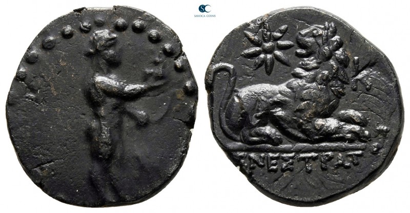 Ionia. Miletos circa 200 BC. ΜΕΝΕΣΤΡΑΤΟΣ (Menestratos), magistrate
Bronze Æ

...