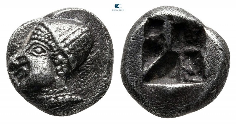 Ionia. Phokaia circa 510-494 BC. 
Diobol AR

10 mm., 1,38 g.

Helmeted fema...