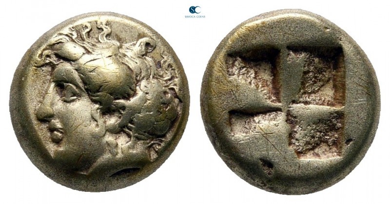 Ionia. Phokaia 478-387 BC. 
Hekte EL

10 mm., 2,51 g.

Head of nymph left, ...