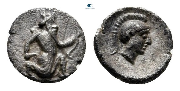 Achaemenid Empire. Uncertain mint in Cilicia circa 400 BC. 
Tetartemorion AR
...