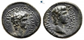 Lydia. Sardeis. Germanicus, with Drusus, Caesar 15 BC-AD 19. Hemiassarion Æ