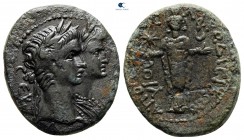 Caria. Aphrodisias-Plarasa. Tiberius and Livia AD 14-37. Apollonios, magistrate. Bronze Æ