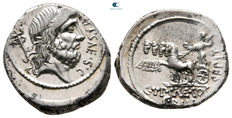 P. Plautius Hypsaeus 57 BC. Rome
Denarius AR

18 mm., 3,95 g.

[P YP]SAE S ...