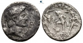 Sextus Pompey Magnus 37-36 BC. Uncertain military mint in Sicily. Denarius AR