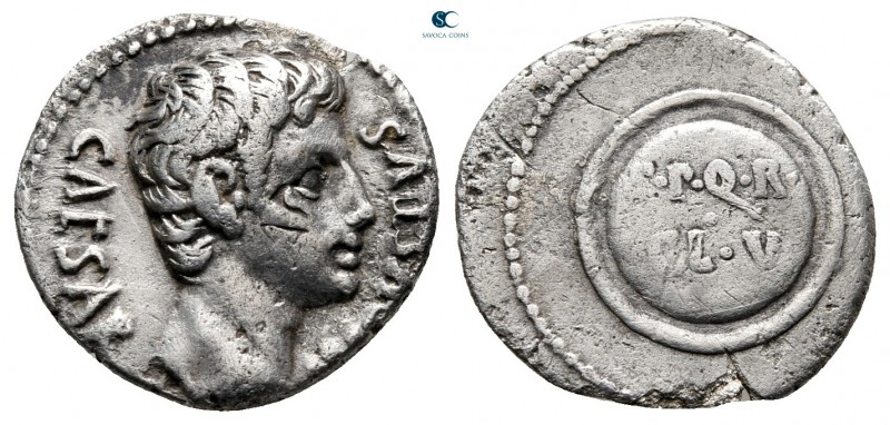 Augustus 27 BC-AD 14. Spanish mint (Colonia Caesaraugusta?)
Denarius AR

18 m...