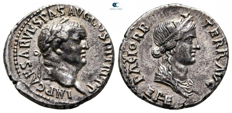 Vespasian AD 69-79. Ephesos
Denarius AR

17 mm., 3,16 g.

IMP CAESAR VESPAS...