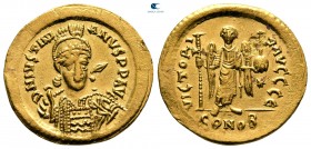 Justinian I AD 527-565. Constantinople. Solidus AV