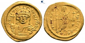 Justinian I AD 527-565. Struck AD 545-565. Constantinople. 1st officina. Solidus AV
