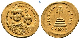 Heraclius with Heraclius Constantine AD 610-641. Struck circa AD 613-616. Constantinople. 5th officina. Solidus AV