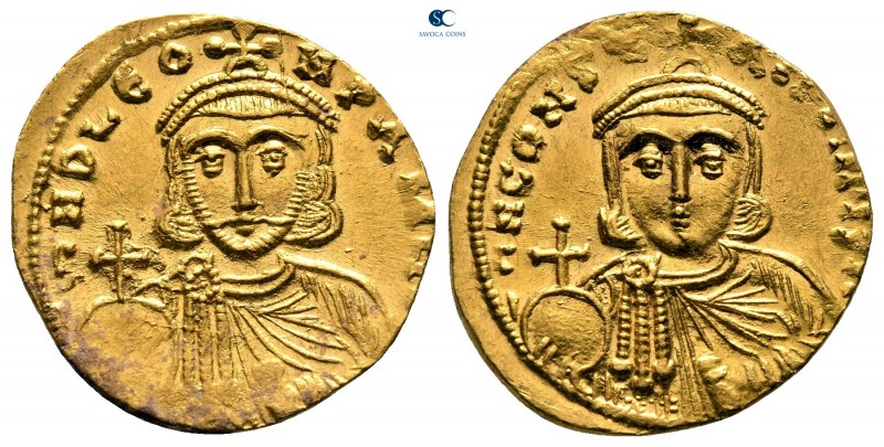 Leo III the "Isaurian", with Constantine V AD 717-741. Constantinople
Solidus A...