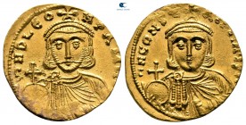 Leo III the "Isaurian", with Constantine V AD 717-741. Constantinople. Solidus AV