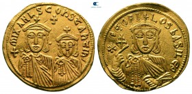 Theophilus, with Constantine and Michael II AD 829-842. Constantinople. Solidus AV