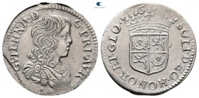France. Orange. Guillaume III d'Orange-Nassau AD 1650-1702. 1/12 Ecu AR 1661