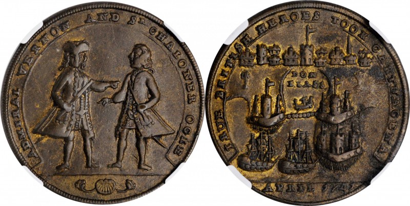 1741 Admiral Vernon Medal. Cartagena Medal. Copper. 37.3 mm. Adams-Chao CAvo 2-B...