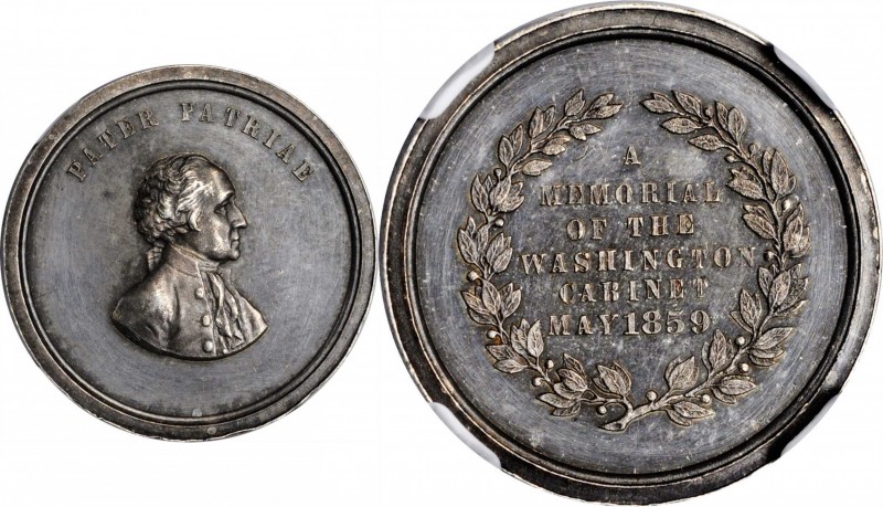 1859 Washington Cabinet Medalet. Silver. 21 mm. Musante GW-240, Baker-325A, Juli...