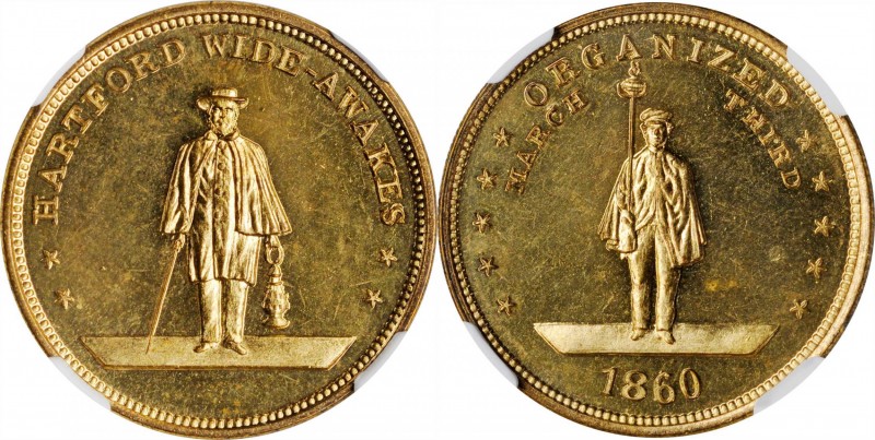 1860 Abraham Lincoln Political Medal. DeWitt-AL 1860-40, Cunningham 36-730C, Kin...