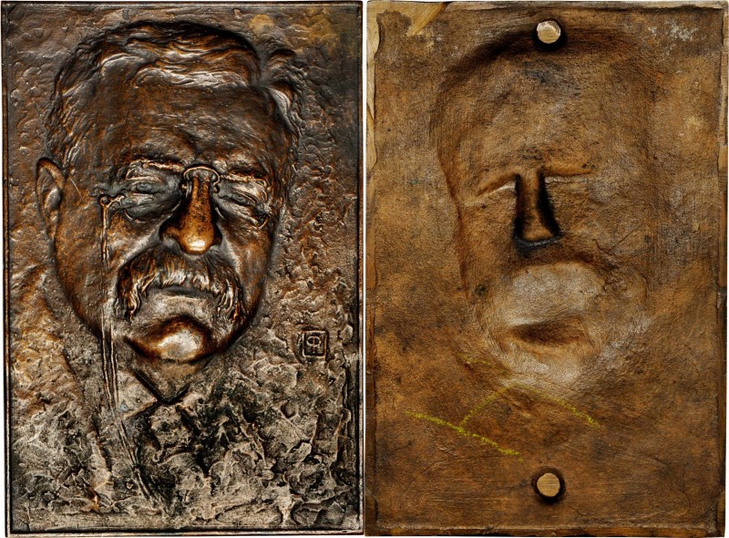 Undated Theodore Roosevelt Portrait Plaque. Cast Bronze. 125 mm x 180 mm. By a S...