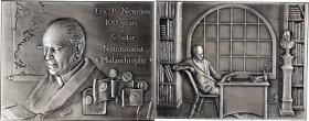 2012 Eric P. Newman 100th Birthday Plaque. Silver. 61 mm x 77 mm. 232.5 grams. .999 fine. By Amy Kann. Miller-60. Edge #009. Choice Mint State.

Lov...