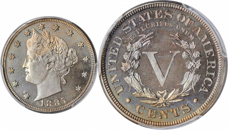 1885 Liberty Head Nickel. Proof-67+ (PCGS). CAC.

This delightful specimen is ...