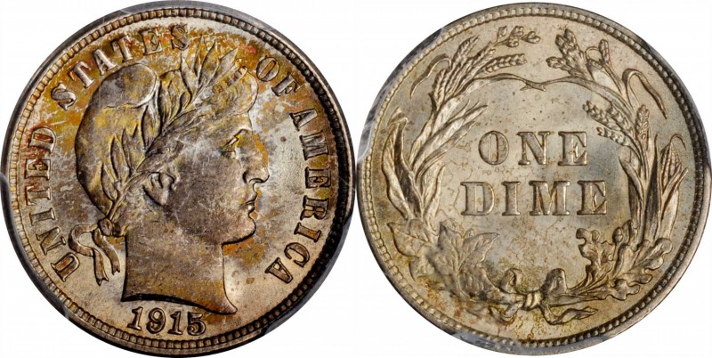 1915 Barber Dime. MS-67 (PCGS).

Here is an outstanding Condition Census examp...