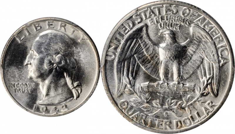 1943-S Washington Quarter. FS-101. Doubled Die Obverse. MS-65 (PCGS).

Brillia...