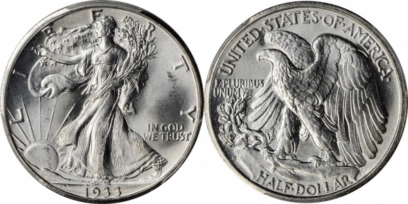 1933-S Walking Liberty Half Dollar. MS-65 (PCGS).

Fully struck, as befits the...