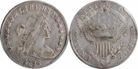 1798 Draped Bust Silver Dollar. Heraldic Eagle. BB-119, B-29. Rarity-4. Pointed 9, Close Date. VF Details--Cleaned (PCGS).

Among the scarcer die ma...