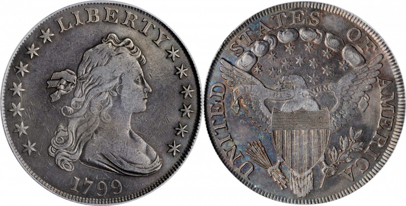 1799 Draped Bust Silver Dollar. BB-165, B-8. Rarity-3. VF Details--Surfaces Smoo...