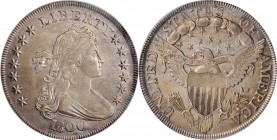 1800 Draped Bust Silver Dollar. BB-187, B-16. Rarity-2. EF-45 (PCGS).

Bathed in warm pearl gray patina, both sides also reveal blushes of bolder ol...