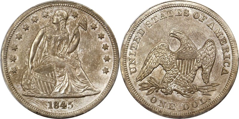 Choice Mint State 1845 Silver Dollar

High Condition Census Example Just One G...