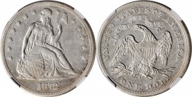 1872-S Liberty Seated Silver Dollar. OC-1, the only known dies. Rarity-3-. AU Details--Cleaned (NGC).

The 1872-S is one of the most challenging Lib...