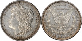1878 Morgan Silver Dollar. 8 Tailfeathers. VAM-14.13. Doubled Die Obverse, Doubled Eyelid. AU-50 (PCGS).

Otherwise silver-gray surfaces exhibit hal...