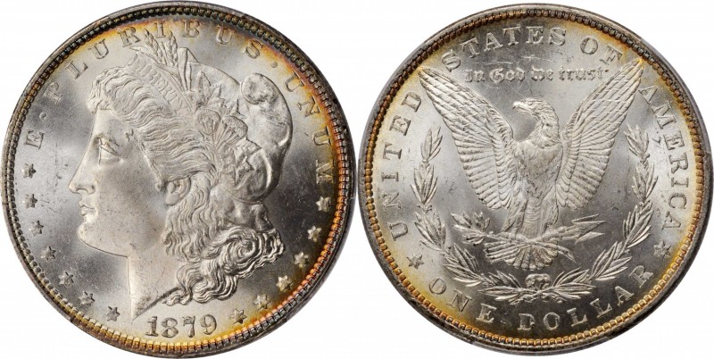 1879 Morgan Silver Dollar. MS-66 (PCGS).

Highly lustrous, frosty surfaces are...