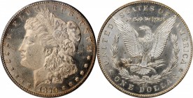 1879-CC Morgan Silver Dollar. Clear CC. MS-62 (PCGS).

A highly lustrous, sharply struck example that displays iridescent golden-apricot toning on t...