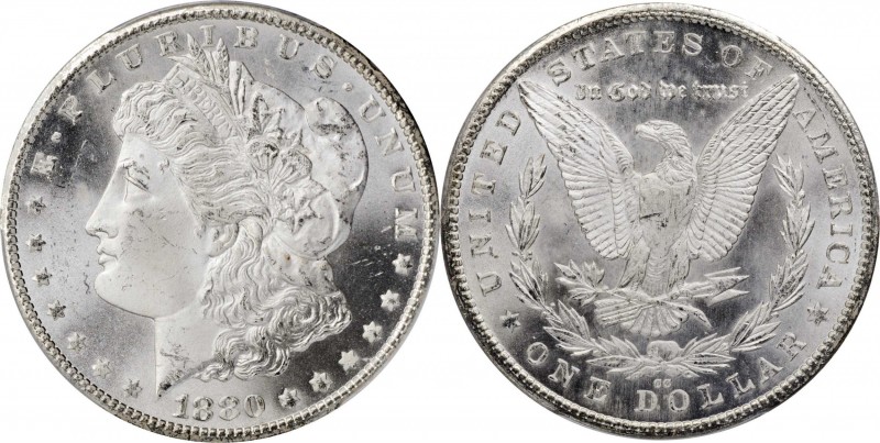 1880-CC Morgan Silver Dollar. VAM-6. Top 100 Variety. 8/Low 7. MS-66+ (PCGS).
...