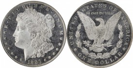 1883 Morgan Silver Dollar. MS-66 DMPL (PCGS).

Here is a brilliant and beautiful Gem with bold contrast between mirrored fields and frosty design el...