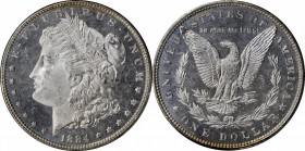 1884 Morgan Silver Dollar. (PCGS). OGH--First Generation. CAC.

Dusted with pale silvery tinting, this predominantly untoned near-Gem allows ready a...