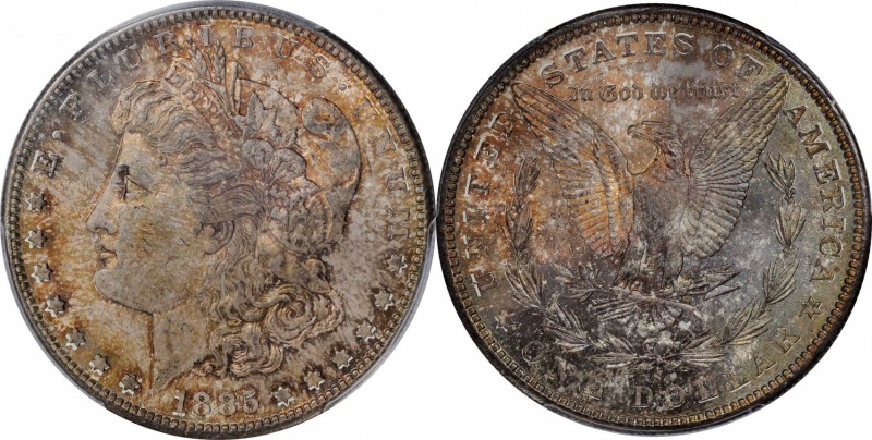 1885-S Morgan Silver Dollar. MS-65 (PCGS).

Boldly and originally toned surfac...