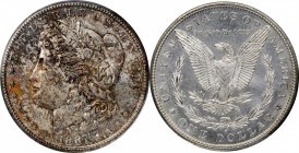1887-S Morgan Silver Dollar. MS-65 (PCGS).

Essentially brilliant on the reverse, the obverse is splashed with iridescent rose and olive-russet pati...