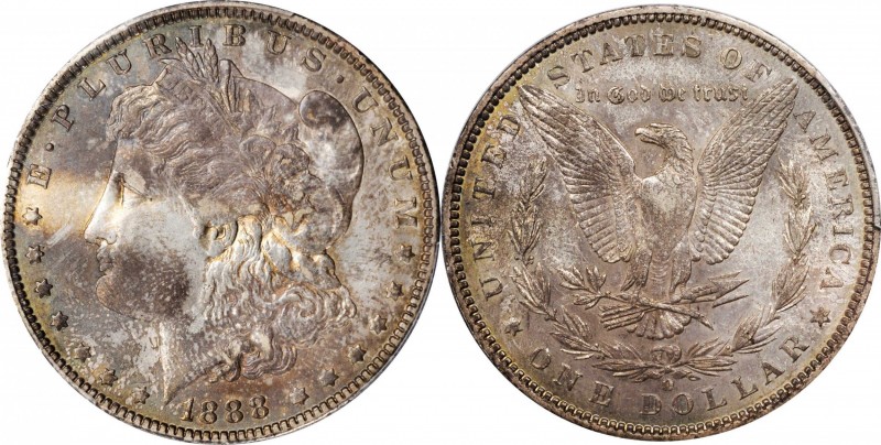 1888-O Morgan Silver Dollar. VAM-4. Top 100 Variety. Doubled Die Obverse, Hot Li...