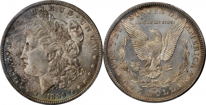 1889-O Morgan Silver Dollar. MS-65 (PCGS).

The peripheries are dusted with bl...