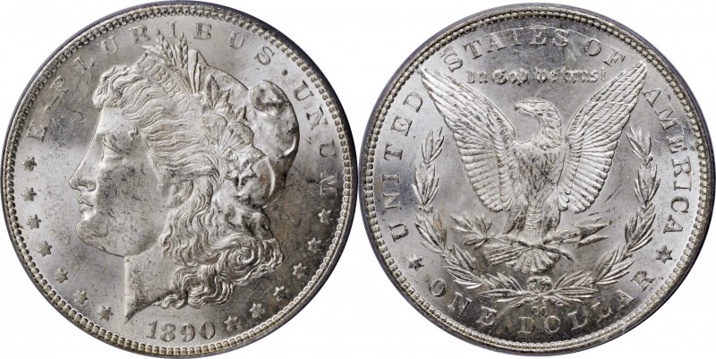 1890-CC Morgan Silver Dollar. MS-63 (PCGS).

Billowy mint frost blankets both ...