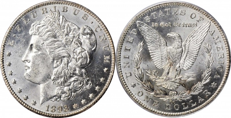 1893-CC Morgan Silver Dollar. MS-62 (PCGS).

Uncommonly well produced for this...