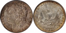 1896-O Morgan Silver Dollar. MS-63 (PCGS).

Dominant pearl gray patina on the obverse gives way to speckled olive and rose-russet highlights around ...