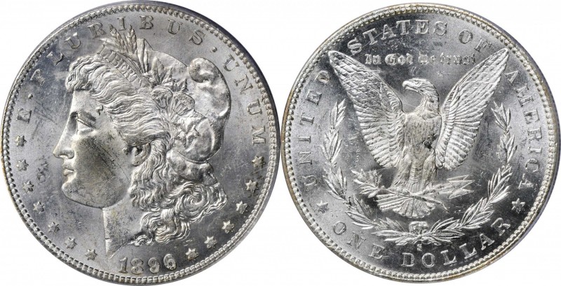 1896-S Morgan Silver Dollar. MS-62 (PCGS).

Brilliant and highly appealing, bo...