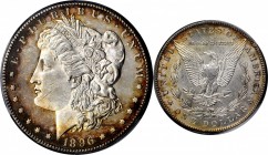 1896-S Morgan Silver Dollar. MS-62 (PCGS).

Adorned with bold rose-russet and reddish-apricot peripheral toning, this otherwise brilliant example is...