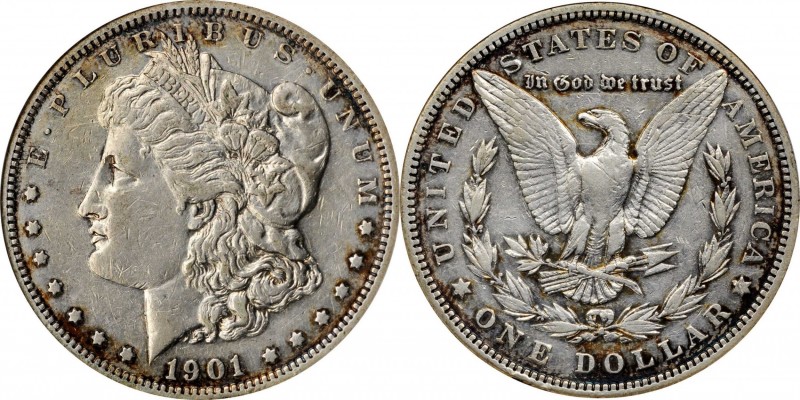 1901 Morgan Silver Dollar. Proof-50 (ANACS). OH.

Blushes of vivid reddish-rus...