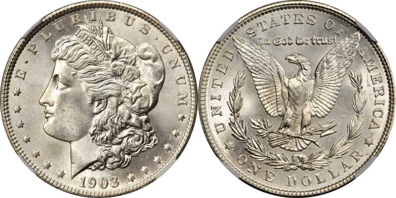 1903 Morgan Silver Dollar. MS-67+ (NGC). CAC.

Brilliant satin white surfaces ...